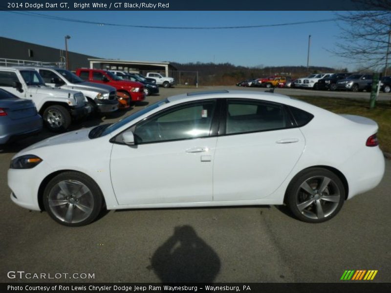 Bright White / GT Black/Ruby Red 2014 Dodge Dart GT