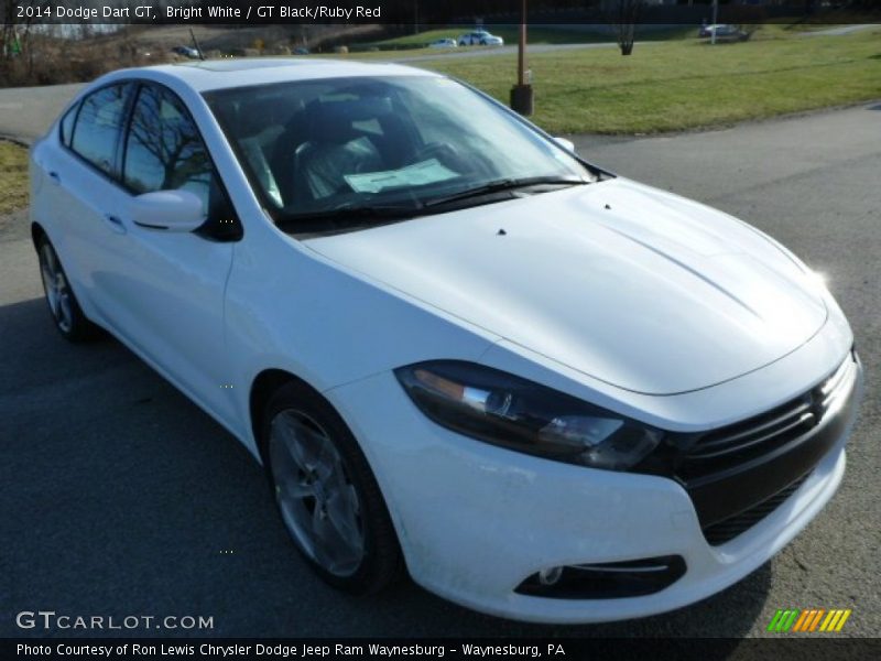 Bright White / GT Black/Ruby Red 2014 Dodge Dart GT