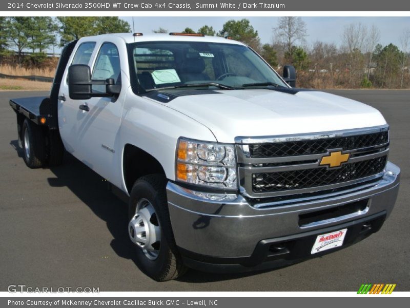 Summit White / Dark Titanium 2014 Chevrolet Silverado 3500HD WT Crew Cab 4x4 Chassis