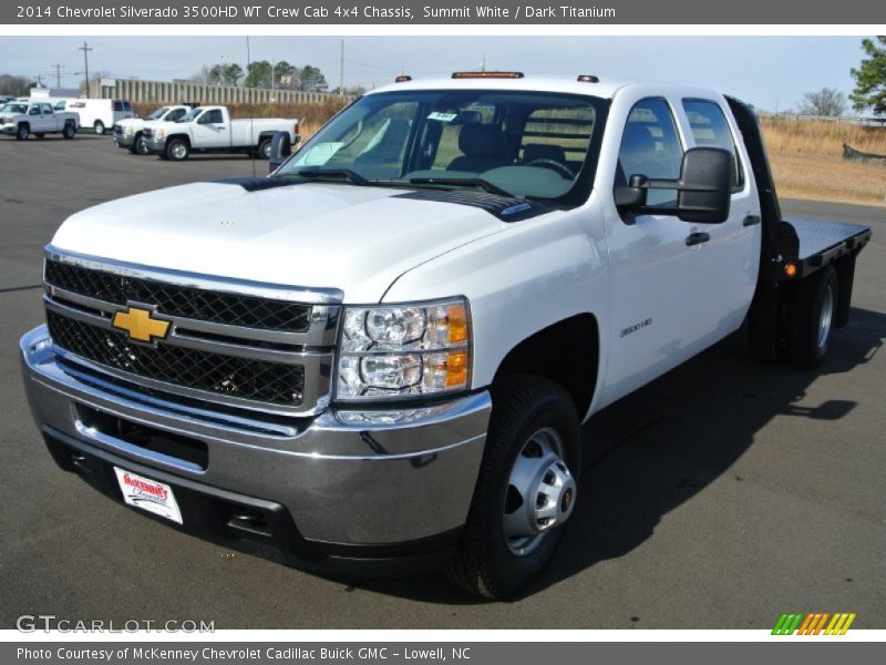 Summit White / Dark Titanium 2014 Chevrolet Silverado 3500HD WT Crew Cab 4x4 Chassis