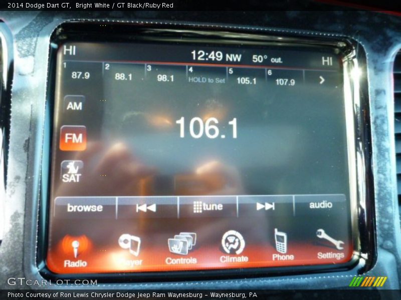 Bright White / GT Black/Ruby Red 2014 Dodge Dart GT