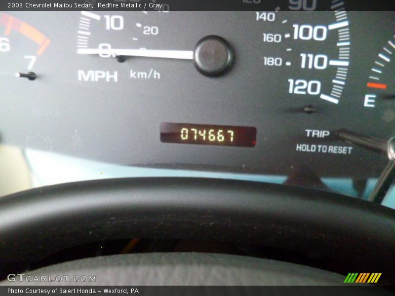 Redfire Metallic / Gray 2003 Chevrolet Malibu Sedan