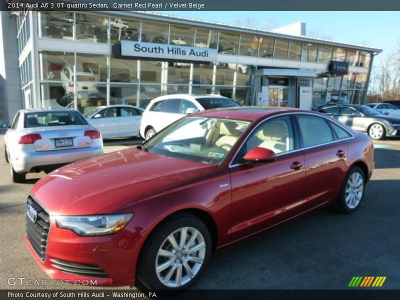 Garnet Red Pearl / Velvet Beige 2014 Audi A6 3.0T quattro Sedan