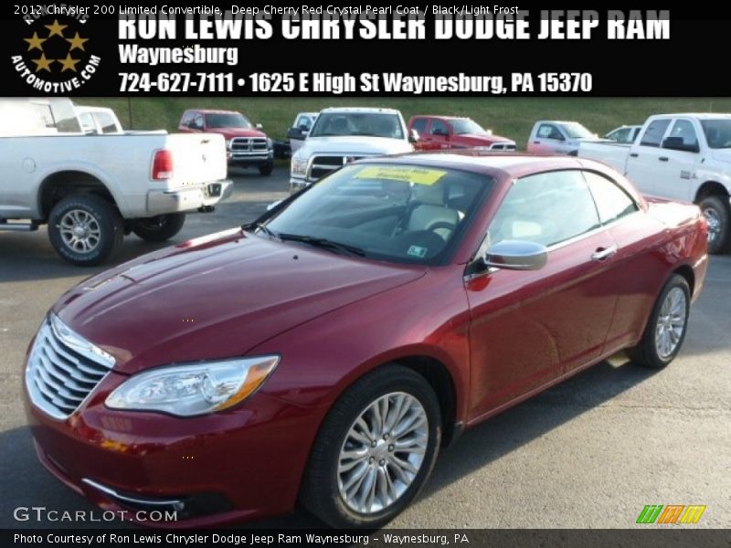 Deep Cherry Red Crystal Pearl Coat / Black/Light Frost 2012 Chrysler 200 Limited Convertible