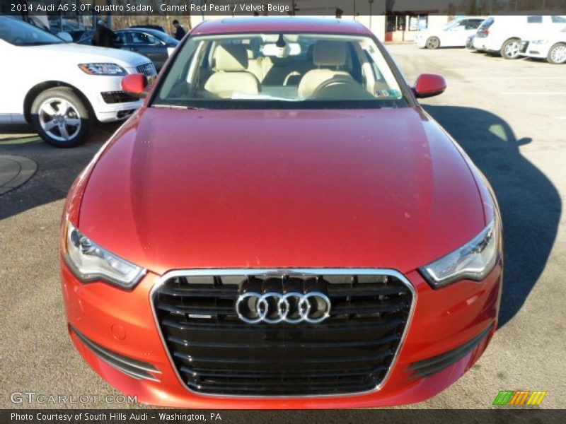 Garnet Red Pearl / Velvet Beige 2014 Audi A6 3.0T quattro Sedan