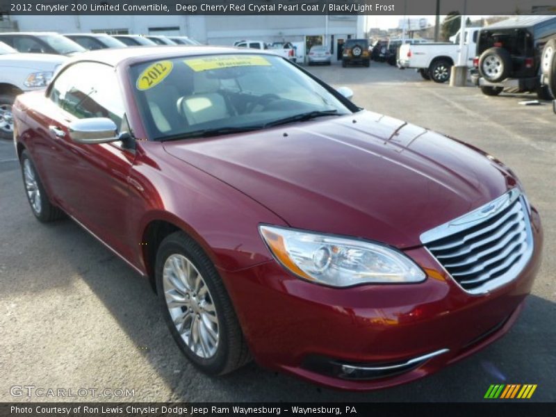 Deep Cherry Red Crystal Pearl Coat / Black/Light Frost 2012 Chrysler 200 Limited Convertible