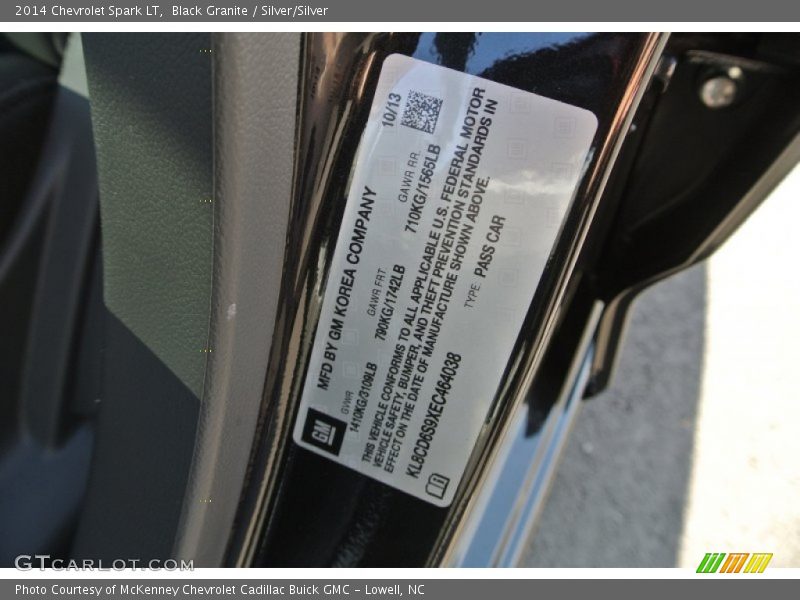 Black Granite / Silver/Silver 2014 Chevrolet Spark LT