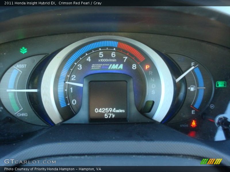 Crimson Red Pearl / Gray 2011 Honda Insight Hybrid EX
