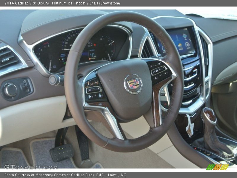 Platinum Ice Tricoat / Shale/Brownstone 2014 Cadillac SRX Luxury