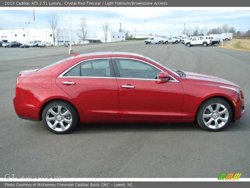 Crystal Red Tintcoat / Light Platinum/Brownstone Accents 2013 Cadillac ATS 2.5L Luxury