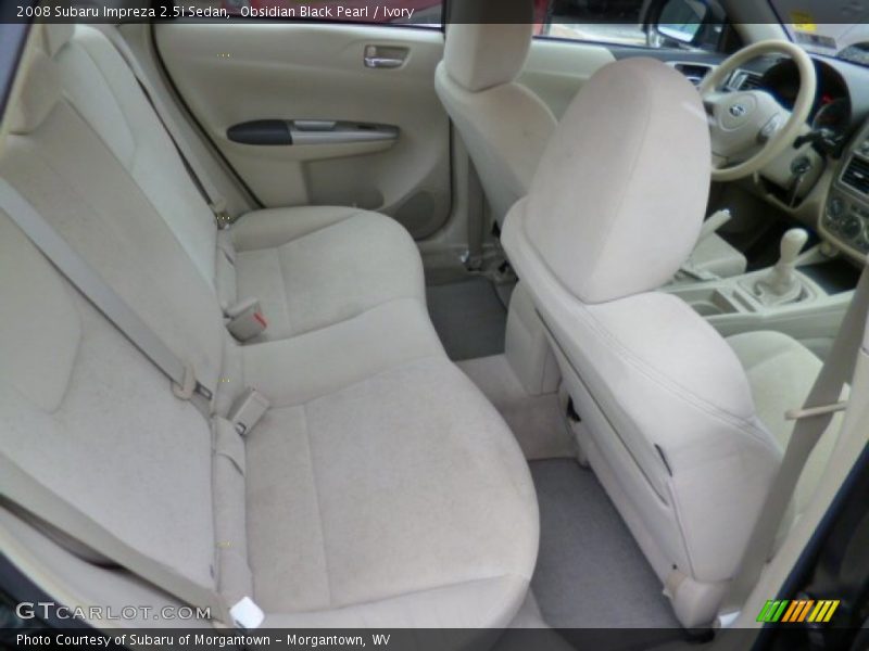 Rear Seat of 2008 Impreza 2.5i Sedan
