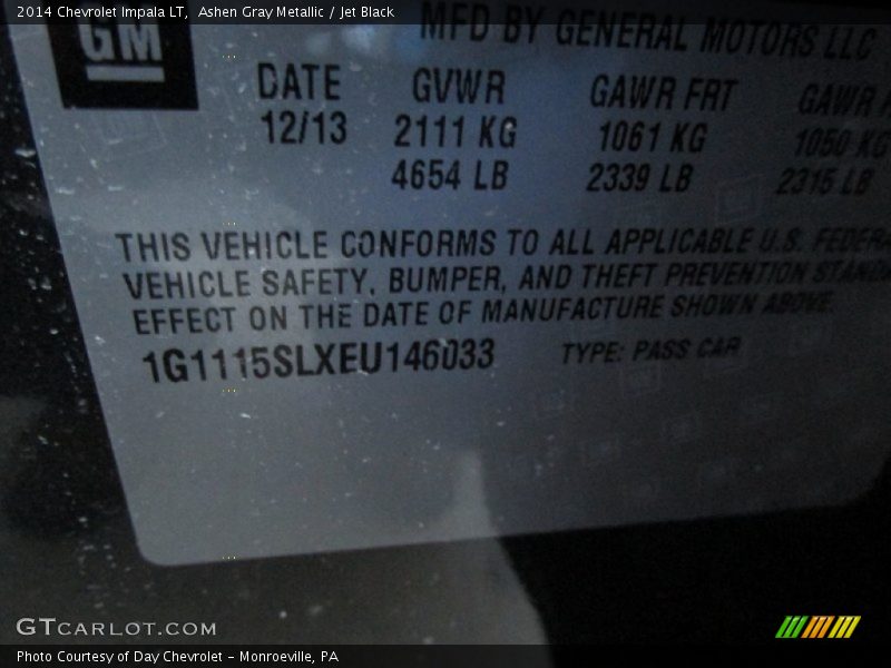 Ashen Gray Metallic / Jet Black 2014 Chevrolet Impala LT