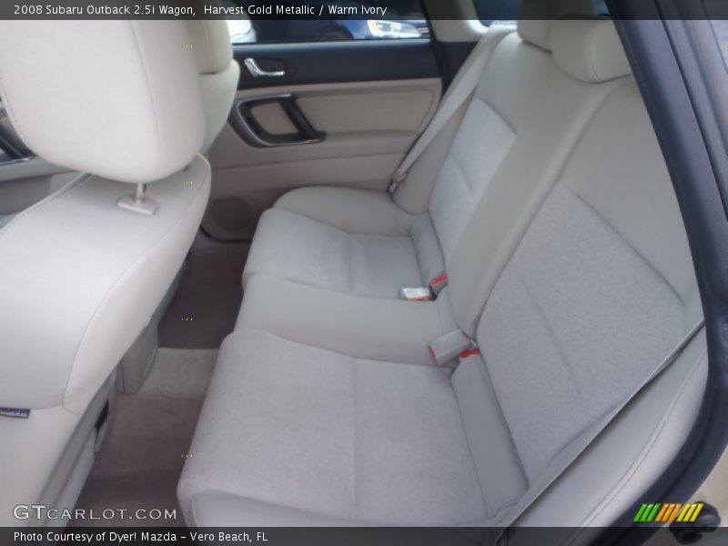 Rear Seat of 2008 Outback 2.5i Wagon