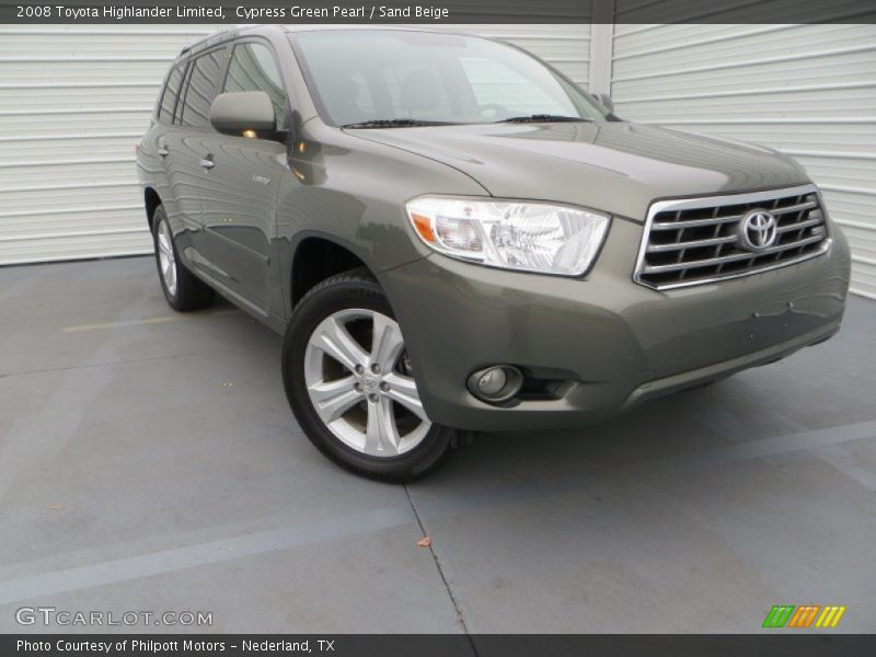 Cypress Green Pearl / Sand Beige 2008 Toyota Highlander Limited