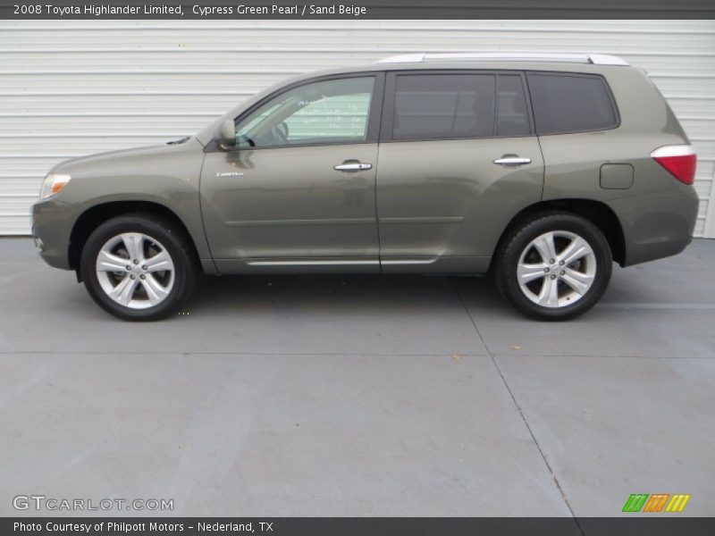 Cypress Green Pearl / Sand Beige 2008 Toyota Highlander Limited