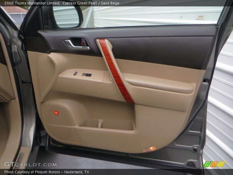 Cypress Green Pearl / Sand Beige 2008 Toyota Highlander Limited