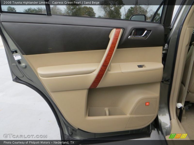 Cypress Green Pearl / Sand Beige 2008 Toyota Highlander Limited