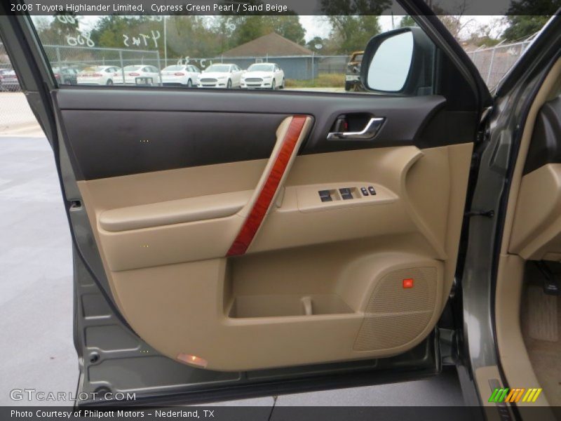 Cypress Green Pearl / Sand Beige 2008 Toyota Highlander Limited