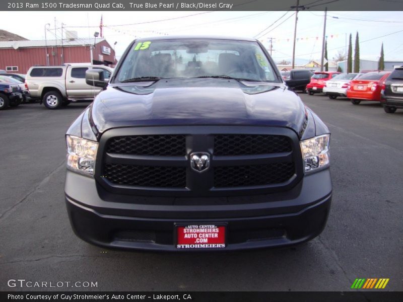 True Blue Pearl / Black/Diesel Gray 2013 Ram 1500 Tradesman Quad Cab