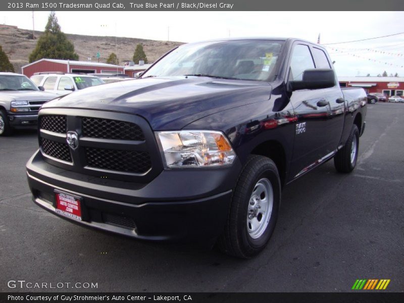 True Blue Pearl / Black/Diesel Gray 2013 Ram 1500 Tradesman Quad Cab