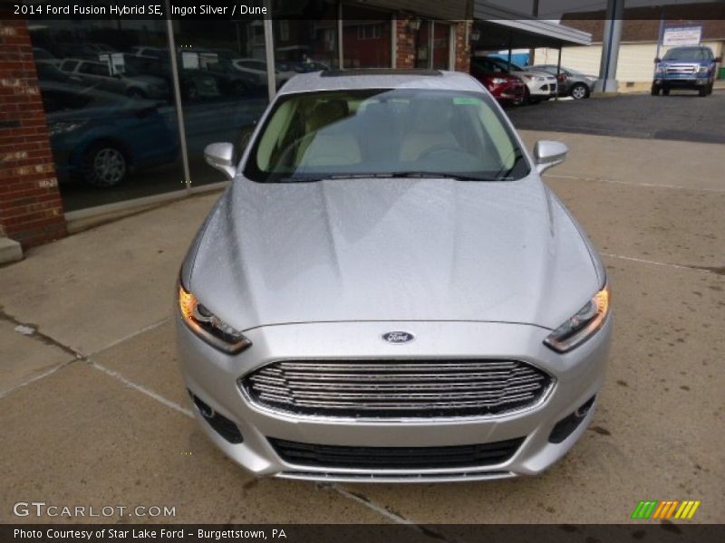 Ingot Silver / Dune 2014 Ford Fusion Hybrid SE