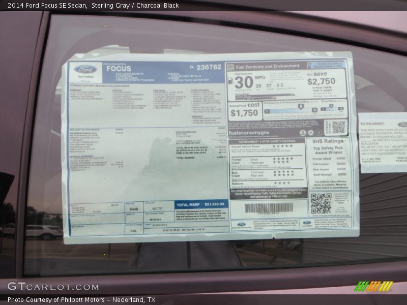 Sterling Gray / Charcoal Black 2014 Ford Focus SE Sedan