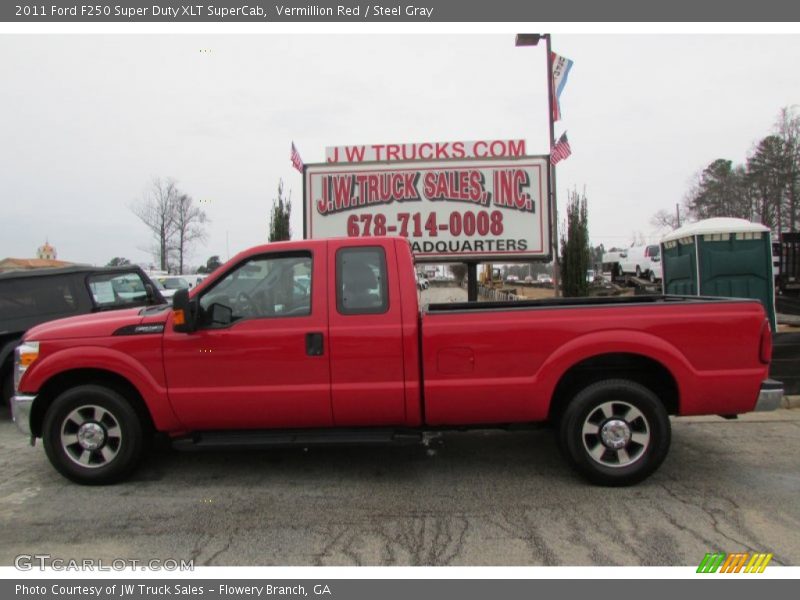 Vermillion Red / Steel Gray 2011 Ford F250 Super Duty XLT SuperCab