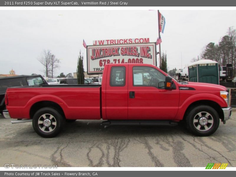 Vermillion Red / Steel Gray 2011 Ford F250 Super Duty XLT SuperCab