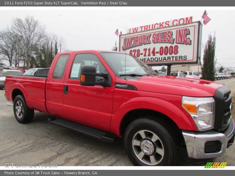Vermillion Red / Steel Gray 2011 Ford F250 Super Duty XLT SuperCab