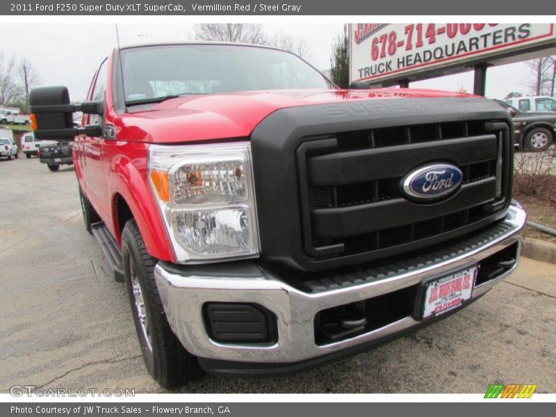 Vermillion Red / Steel Gray 2011 Ford F250 Super Duty XLT SuperCab