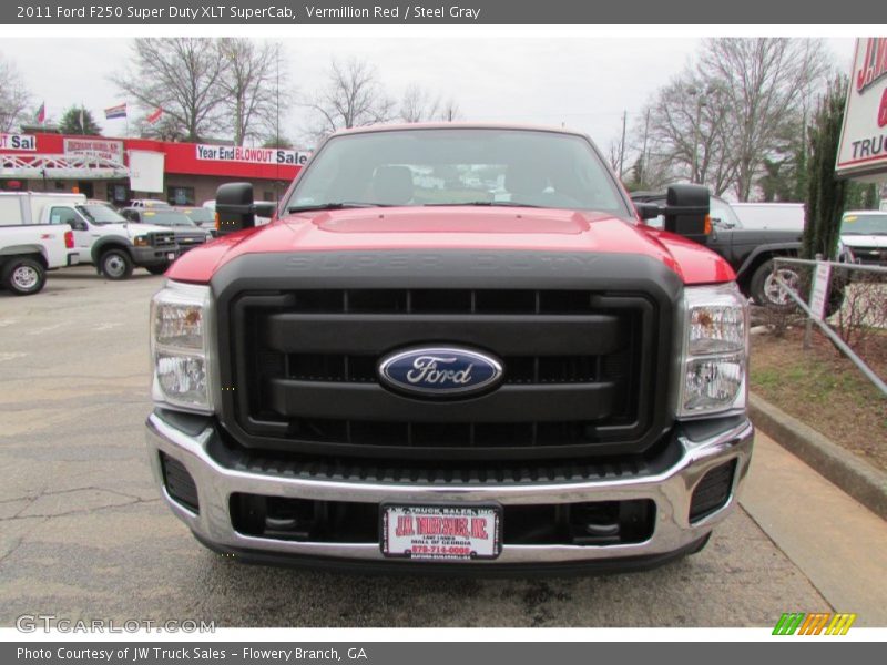 Vermillion Red / Steel Gray 2011 Ford F250 Super Duty XLT SuperCab
