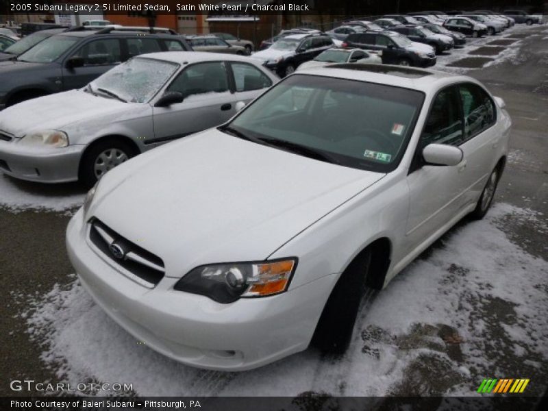 Satin White Pearl / Charcoal Black 2005 Subaru Legacy 2.5i Limited Sedan