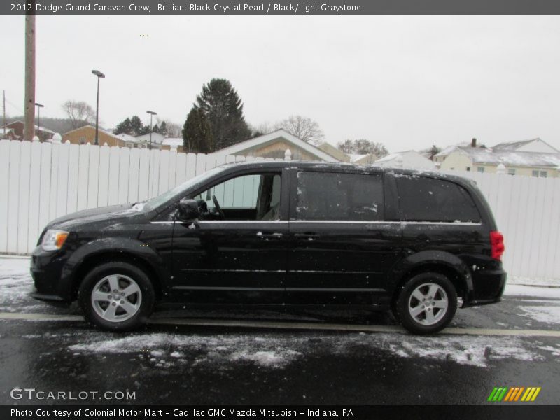 Brilliant Black Crystal Pearl / Black/Light Graystone 2012 Dodge Grand Caravan Crew