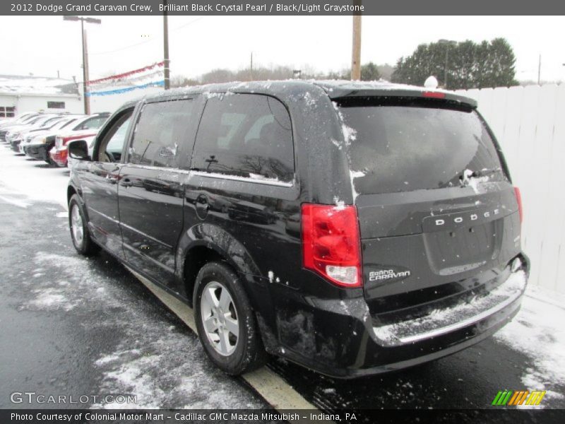 Brilliant Black Crystal Pearl / Black/Light Graystone 2012 Dodge Grand Caravan Crew