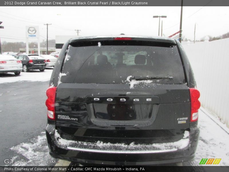 Brilliant Black Crystal Pearl / Black/Light Graystone 2012 Dodge Grand Caravan Crew