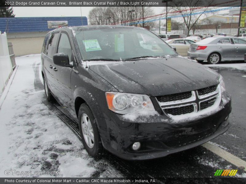 Brilliant Black Crystal Pearl / Black/Light Graystone 2012 Dodge Grand Caravan Crew