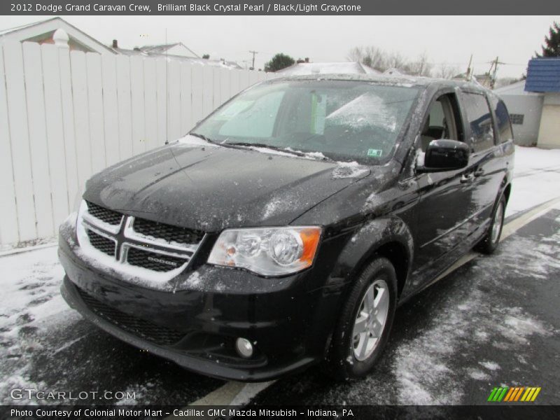 Brilliant Black Crystal Pearl / Black/Light Graystone 2012 Dodge Grand Caravan Crew