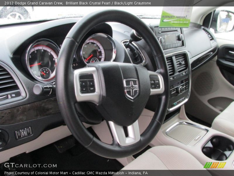Brilliant Black Crystal Pearl / Black/Light Graystone 2012 Dodge Grand Caravan Crew