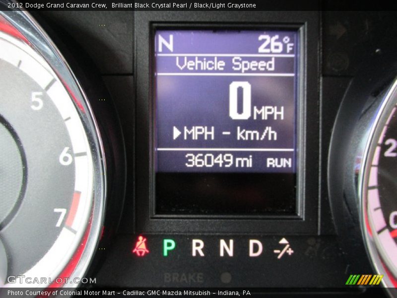 Brilliant Black Crystal Pearl / Black/Light Graystone 2012 Dodge Grand Caravan Crew