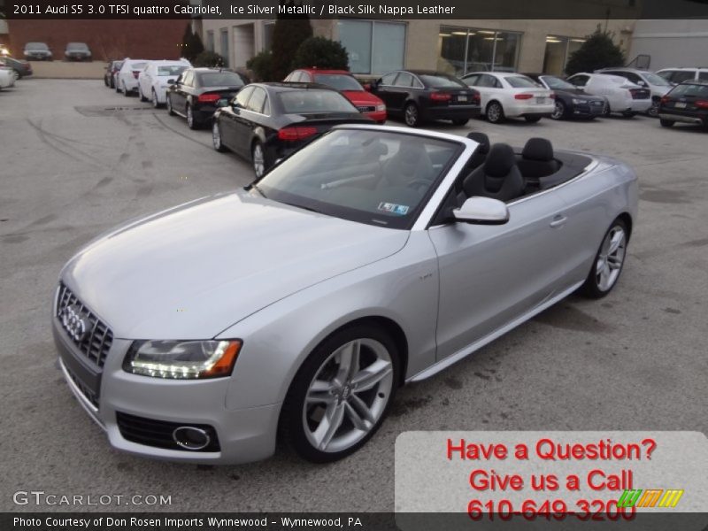 Ice Silver Metallic / Black Silk Nappa Leather 2011 Audi S5 3.0 TFSI quattro Cabriolet