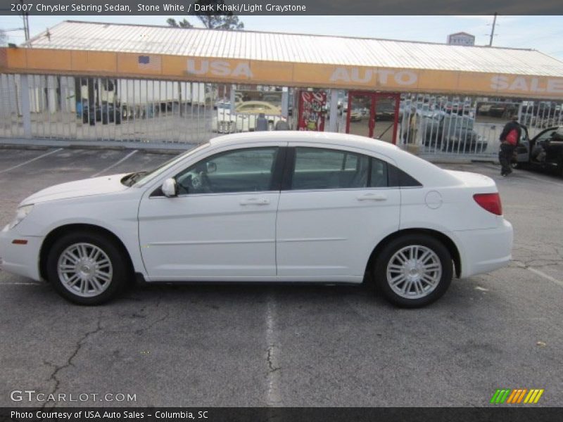 Stone White / Dark Khaki/Light Graystone 2007 Chrysler Sebring Sedan