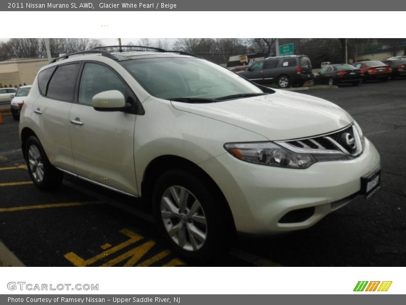 Glacier White Pearl / Beige 2011 Nissan Murano SL AWD