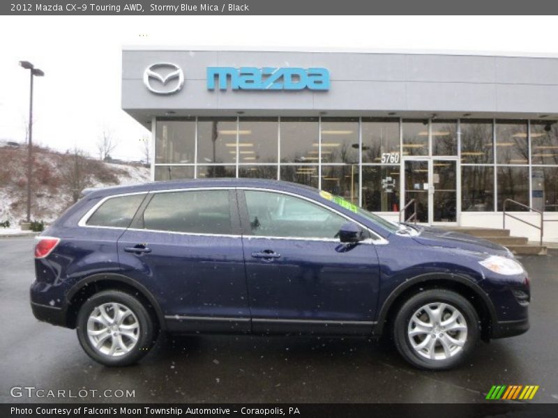 Stormy Blue Mica / Black 2012 Mazda CX-9 Touring AWD