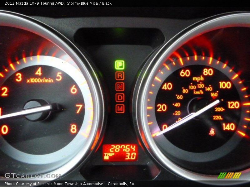Stormy Blue Mica / Black 2012 Mazda CX-9 Touring AWD