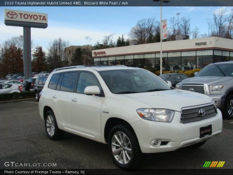 Blizzard White Pearl / Ash 2010 Toyota Highlander Hybrid Limited 4WD