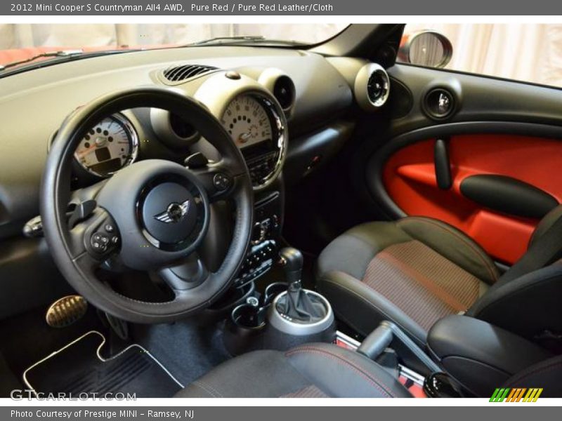 Pure Red / Pure Red Leather/Cloth 2012 Mini Cooper S Countryman All4 AWD