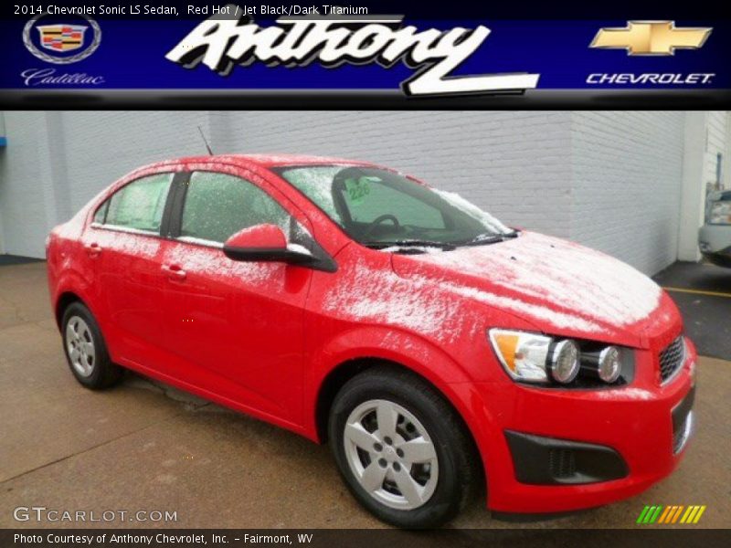 Red Hot / Jet Black/Dark Titanium 2014 Chevrolet Sonic LS Sedan