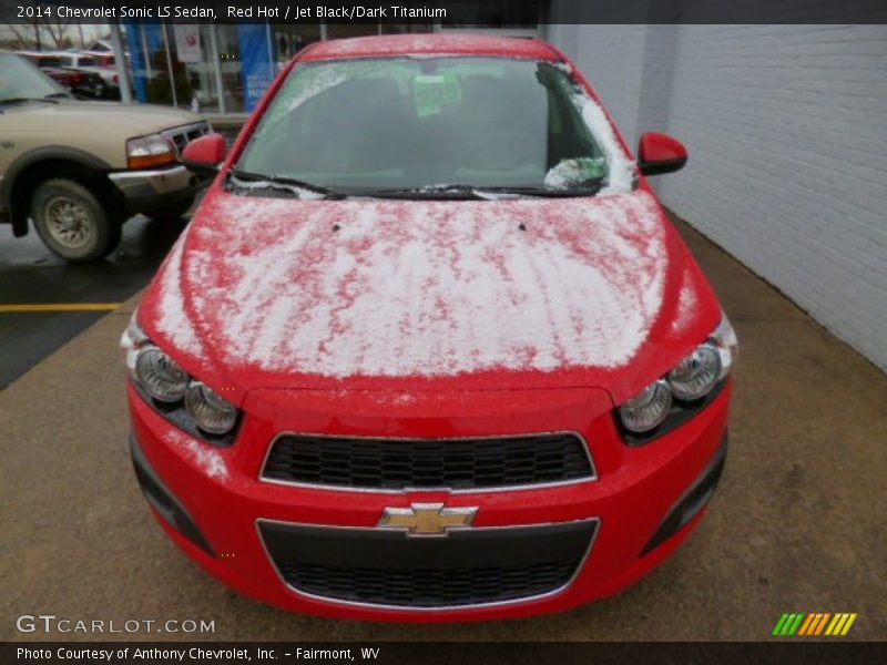 Red Hot / Jet Black/Dark Titanium 2014 Chevrolet Sonic LS Sedan