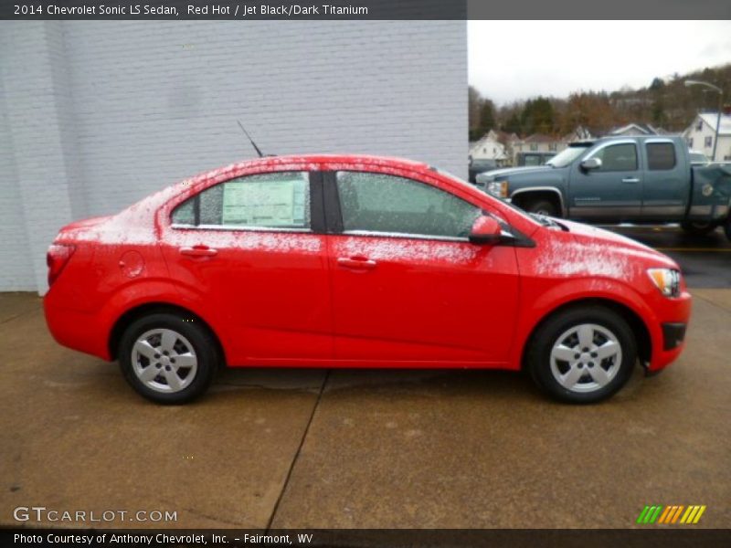 Red Hot / Jet Black/Dark Titanium 2014 Chevrolet Sonic LS Sedan