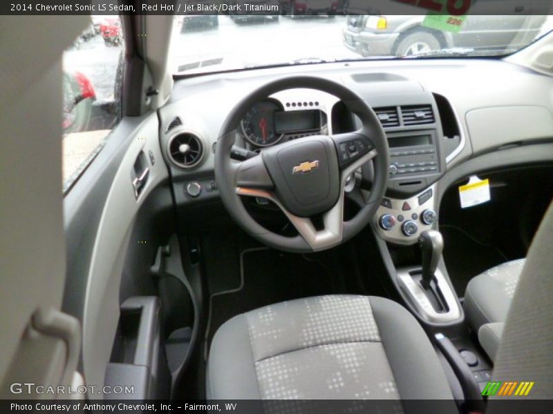 Red Hot / Jet Black/Dark Titanium 2014 Chevrolet Sonic LS Sedan